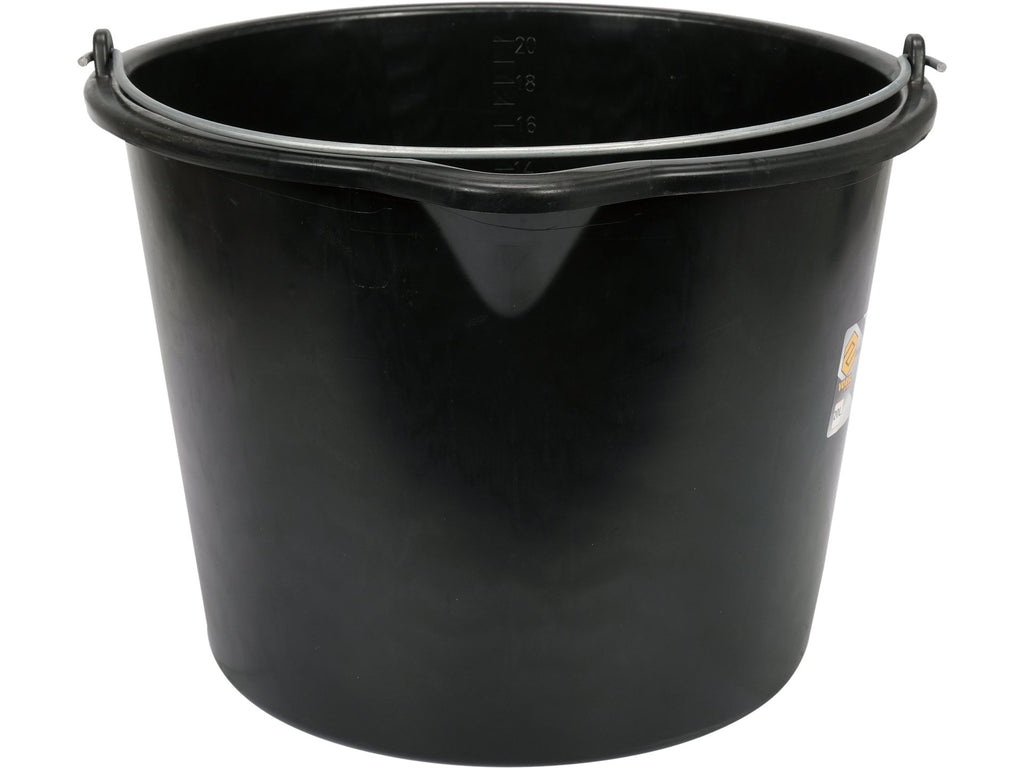 Bouwemmer, Zwart Met Tuit, 20 L