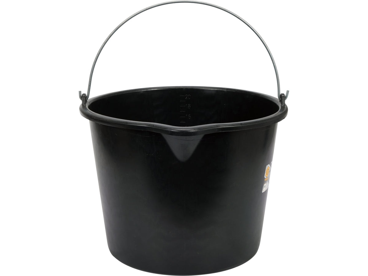 Bouwemmer, Zwart Met Tuit, 20 L