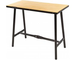 100 cm zware Kwaliteit opvouwbare werkbank met houten blad ZWART
