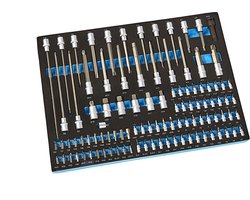101 Delige Doppenset en Bitset Foam inlay voor Gereedschapswagen