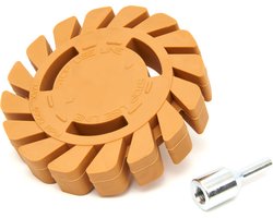 100 mm. Sticker, Sierstrip en Lijmverwijderaar Caramelschijf