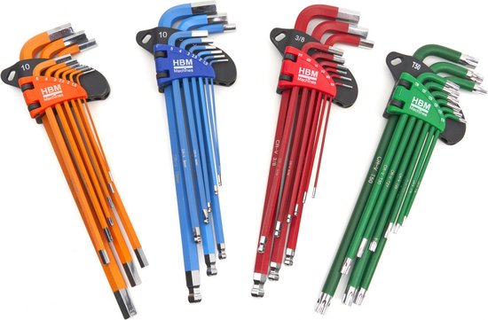 36 Delige Professionele Inbussleutelset MM, INCH, TORX