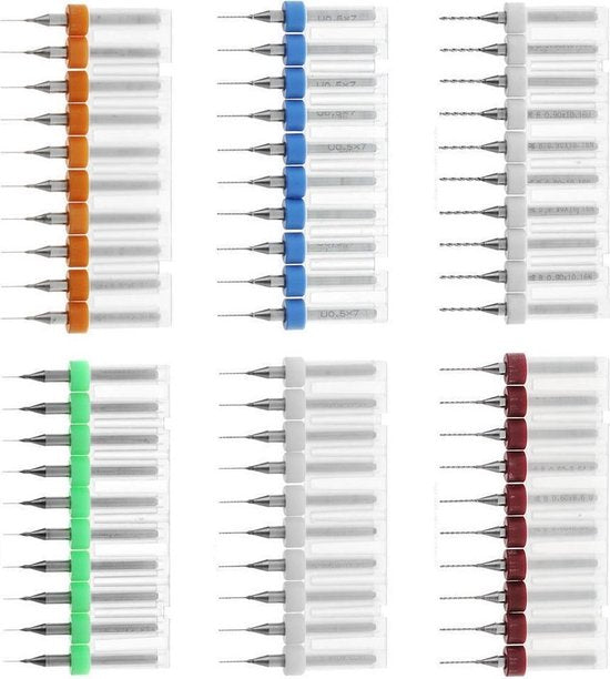 Set van 10 micro boortjes in een doosje (0.60 mm)