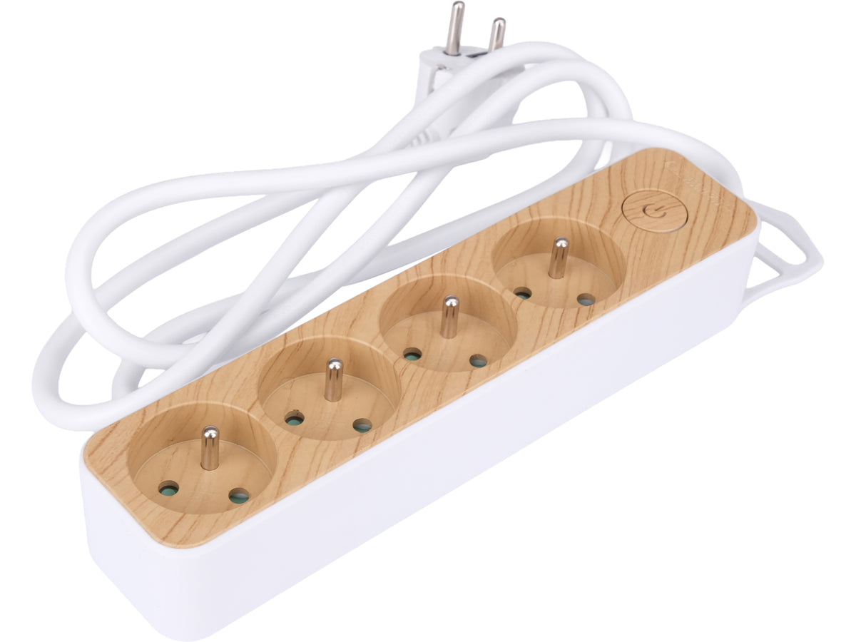 Power Strip Wood Style With Ground 4S 1.4M