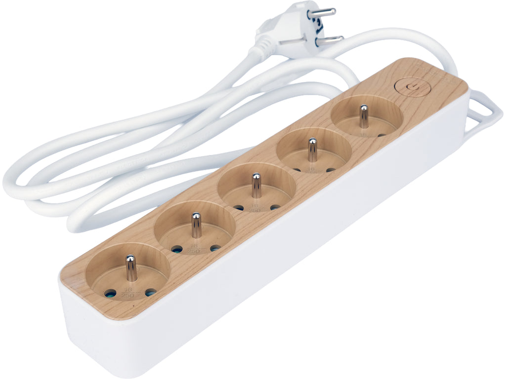 Power Strip Wood Style With Ground 5S 1.4M