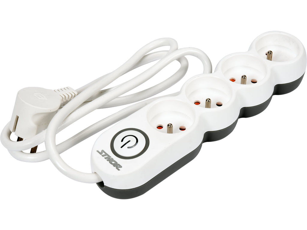 Verlengkabel Stekkerstrip 4 Sockets Met Aardingschakelaar 1,5M 1,5MM2