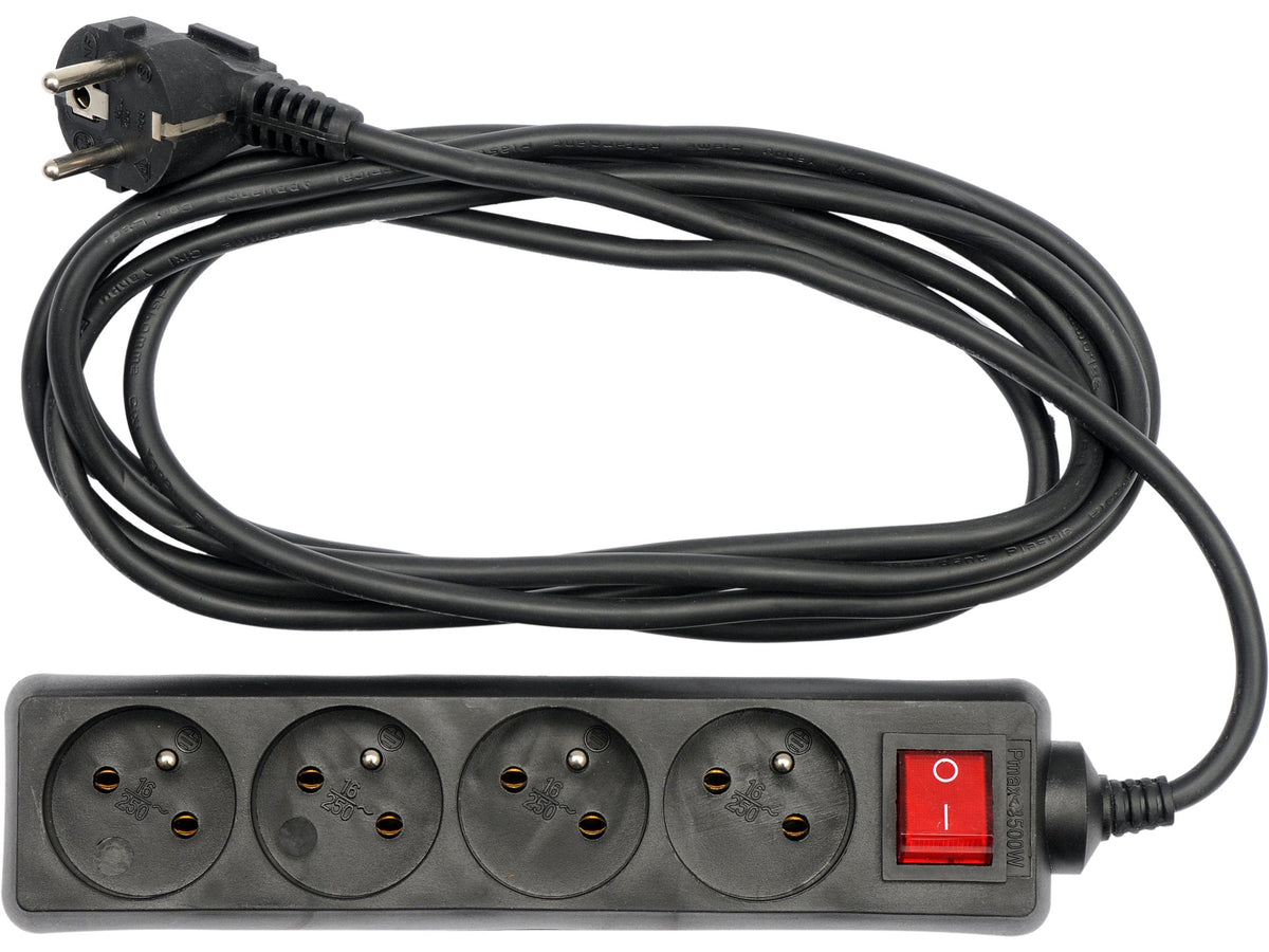 ELEKTRISCHE VERLENGKABEL 4 STOPCONTACT 3M INcl.