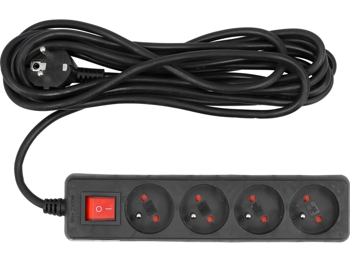 ELEKTRISCHE VERLENGKABEL 4 STOPCONTACT 5M INcl.