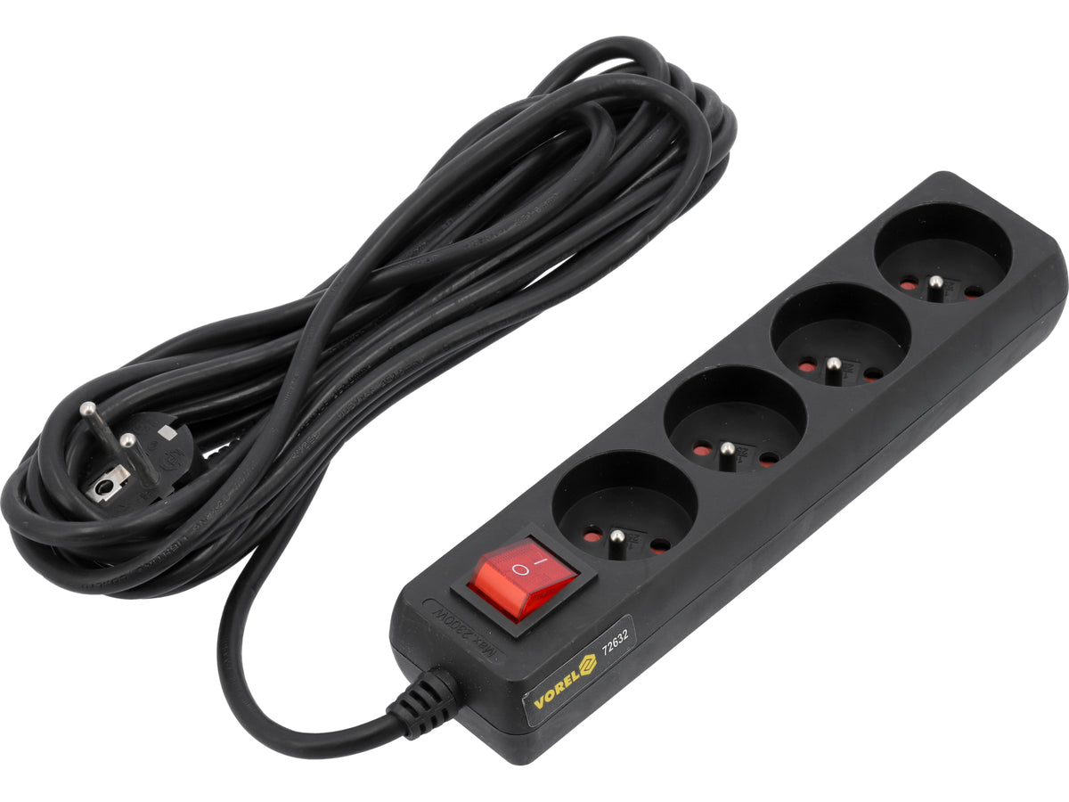 ELEKTRISCHE VERLENGKABEL 4 STOPCONTACT 5M INcl.