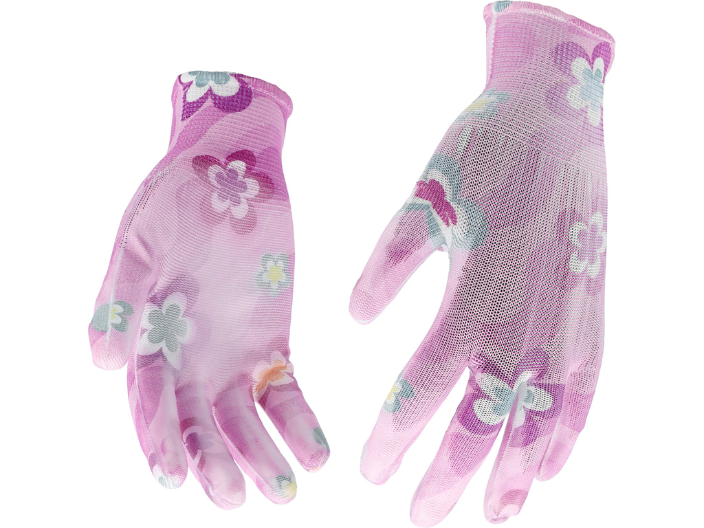 Tuinhandschoenen, Bloemen - Licht Roze 10''