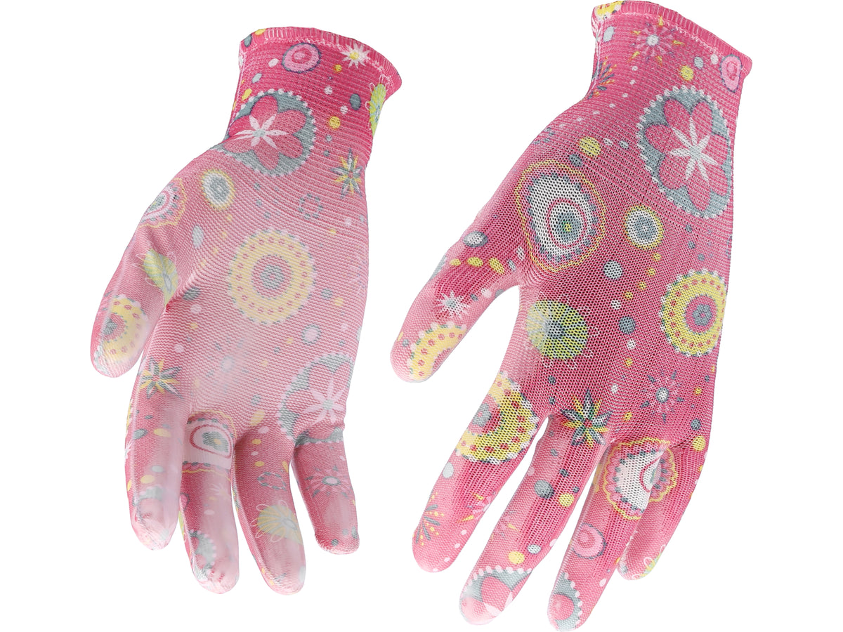 Tuinhandschoenen - Bloemen - Donkerroze