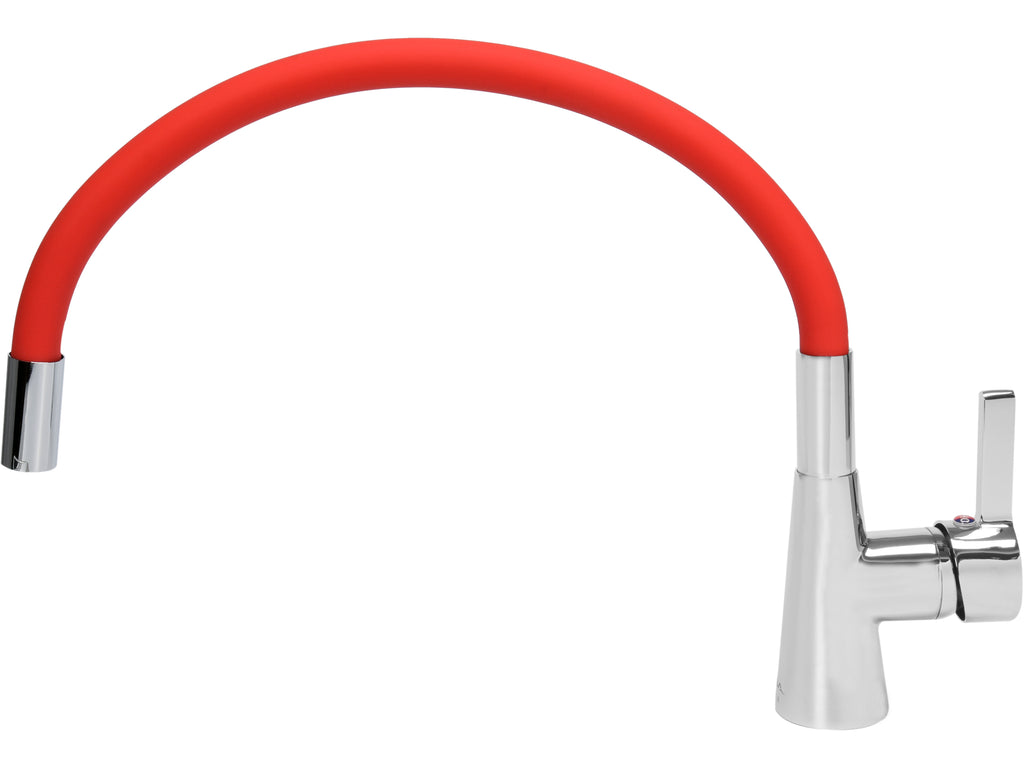 Spoelbakkraan met flexibele uitloop - 'FLEXIBLE' ROOD