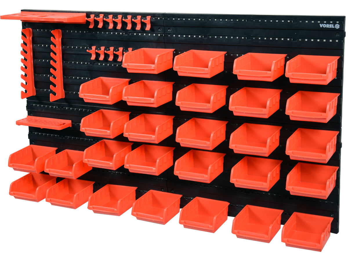 Gereedschapsbord Met Containers En Handvatten. Set Van 48 Onderdelen