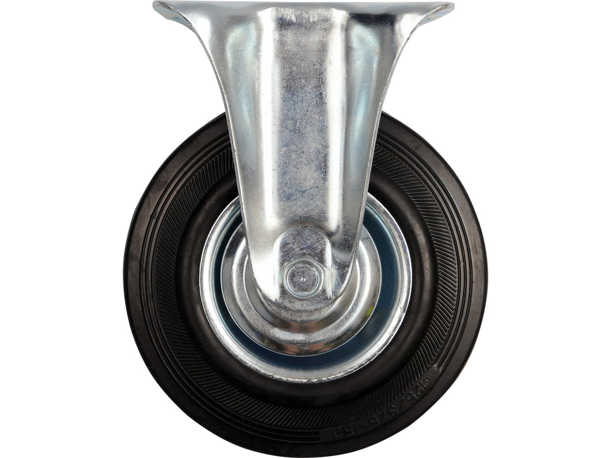 Vast Wiel Met Zwart Rubber 75MM