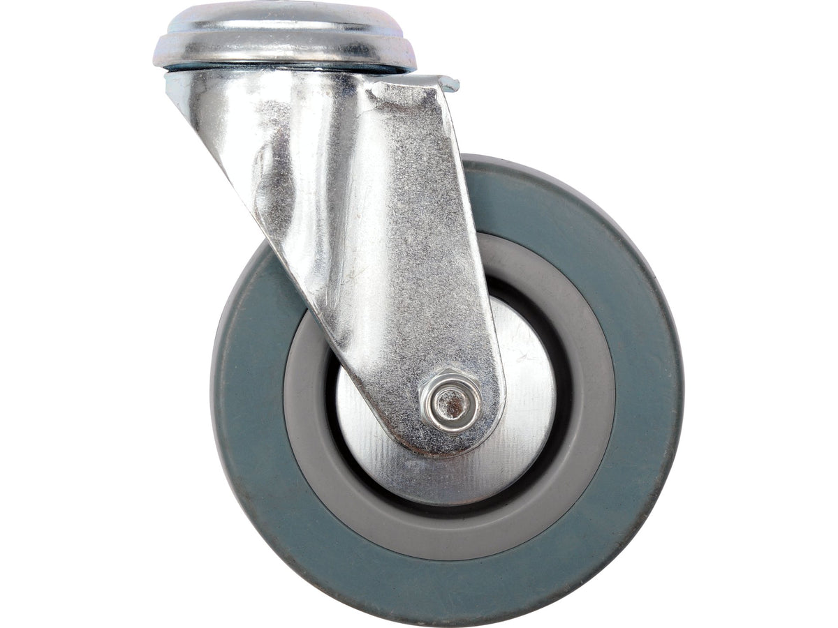 Stuurwiel 100MM Met Grijs Rubber En Bevestigingsgat