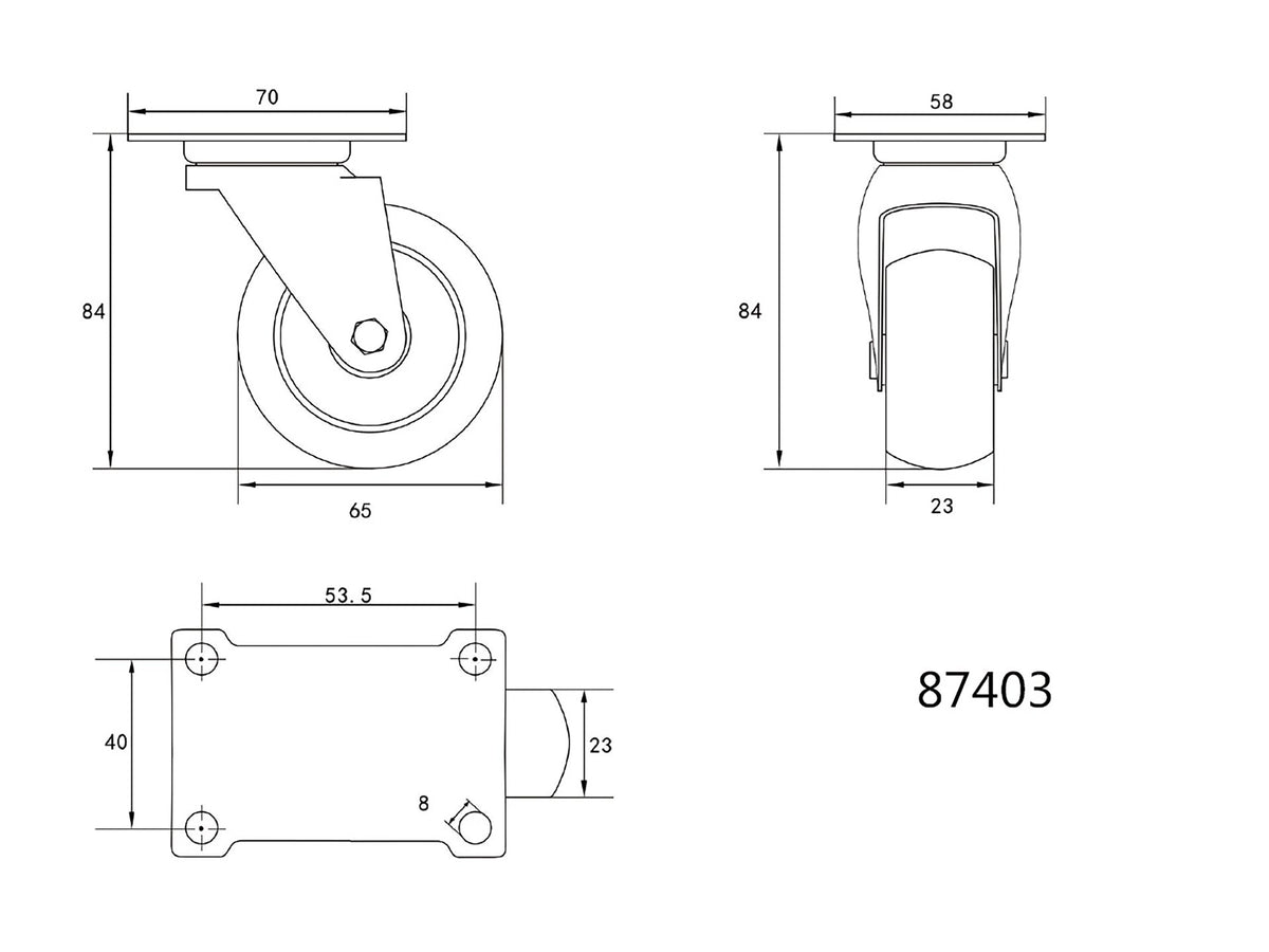 Stuurwiel Met Zwart Rubber 65MM