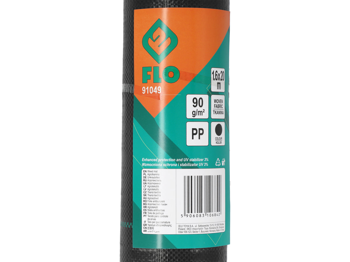 Agrotex Stof Zwart 1,6 X 20 Gewicht 90G/M2