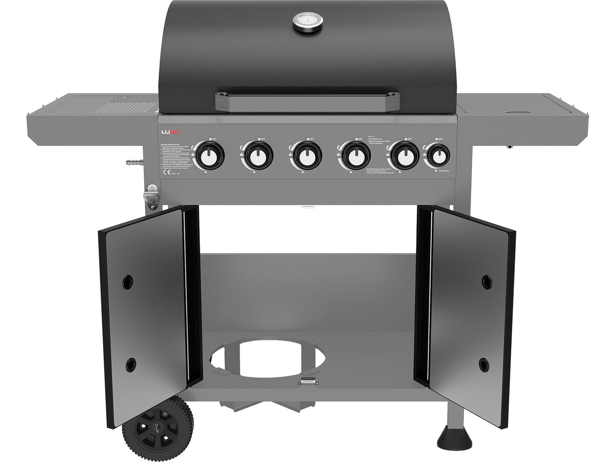 Gas Grill 5+1 Cast Iron Grid 17.5KW