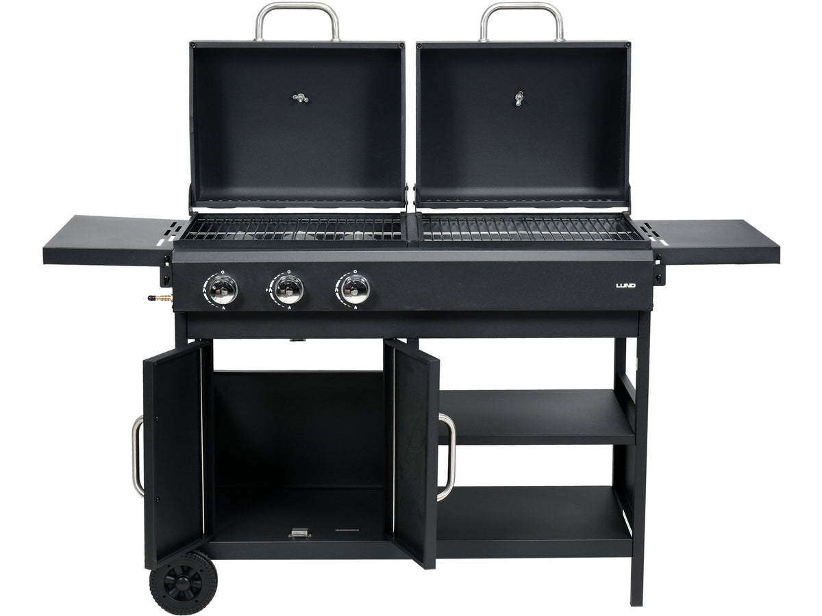 Grill 2IN1, Gas + Houtskool Getorneerd 8,4KW