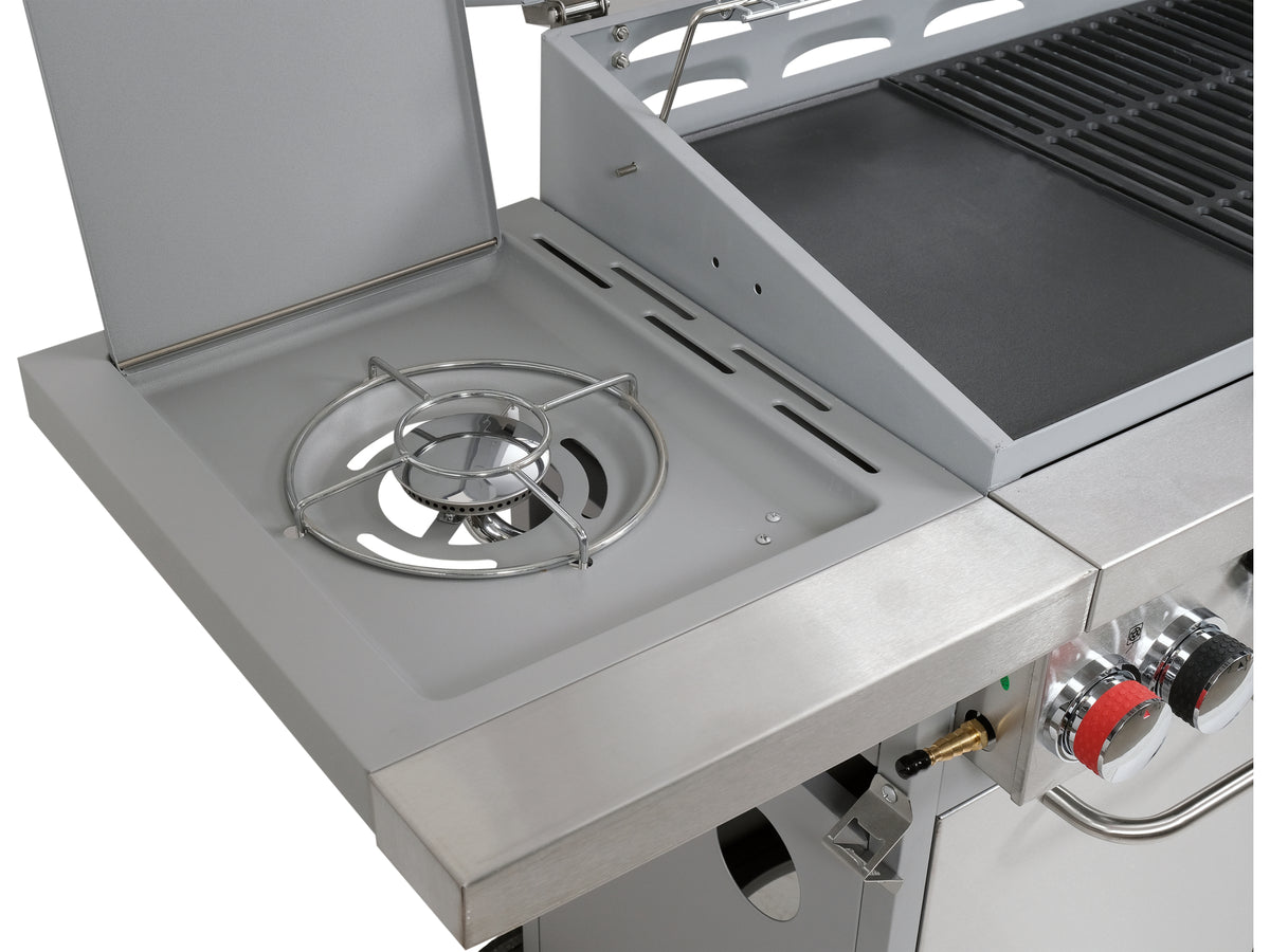 Akka 6+1 Gasgrill, Gietijzeren Rooster, 18,2KW