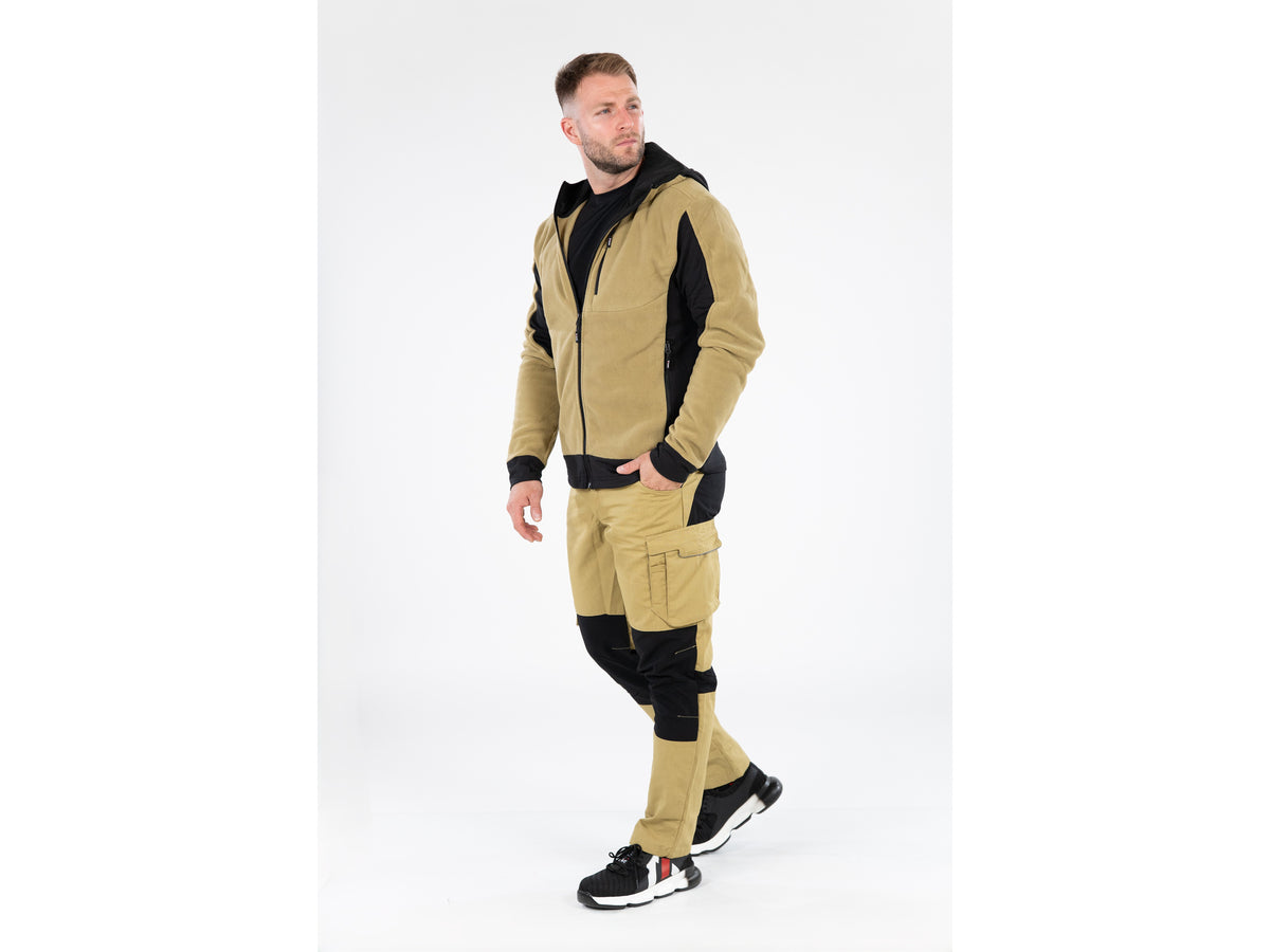 Khaki Sarna Fleece Met Capuchon. Xl