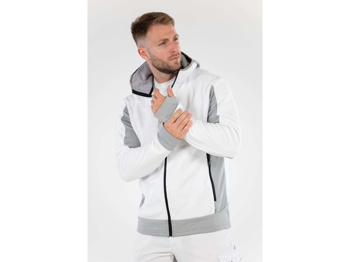 Witte Sarna-Fleece Met Capuchon. Xl