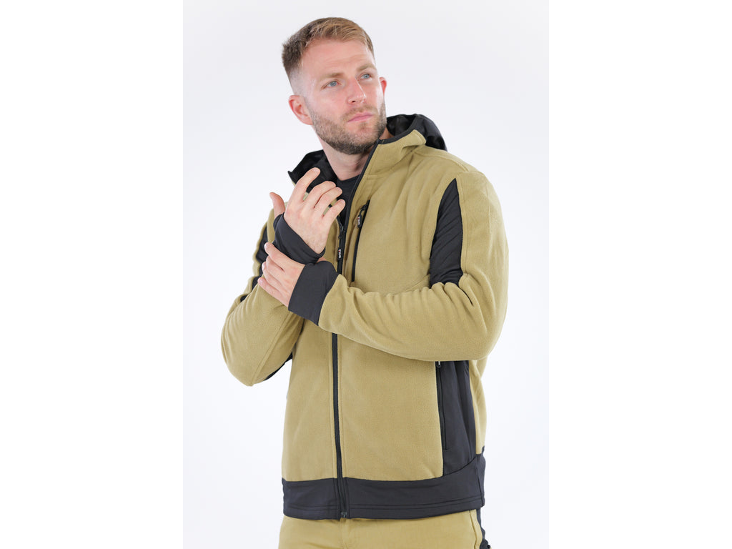 Khaki Sarna Fleece Met Capuchon. Xl