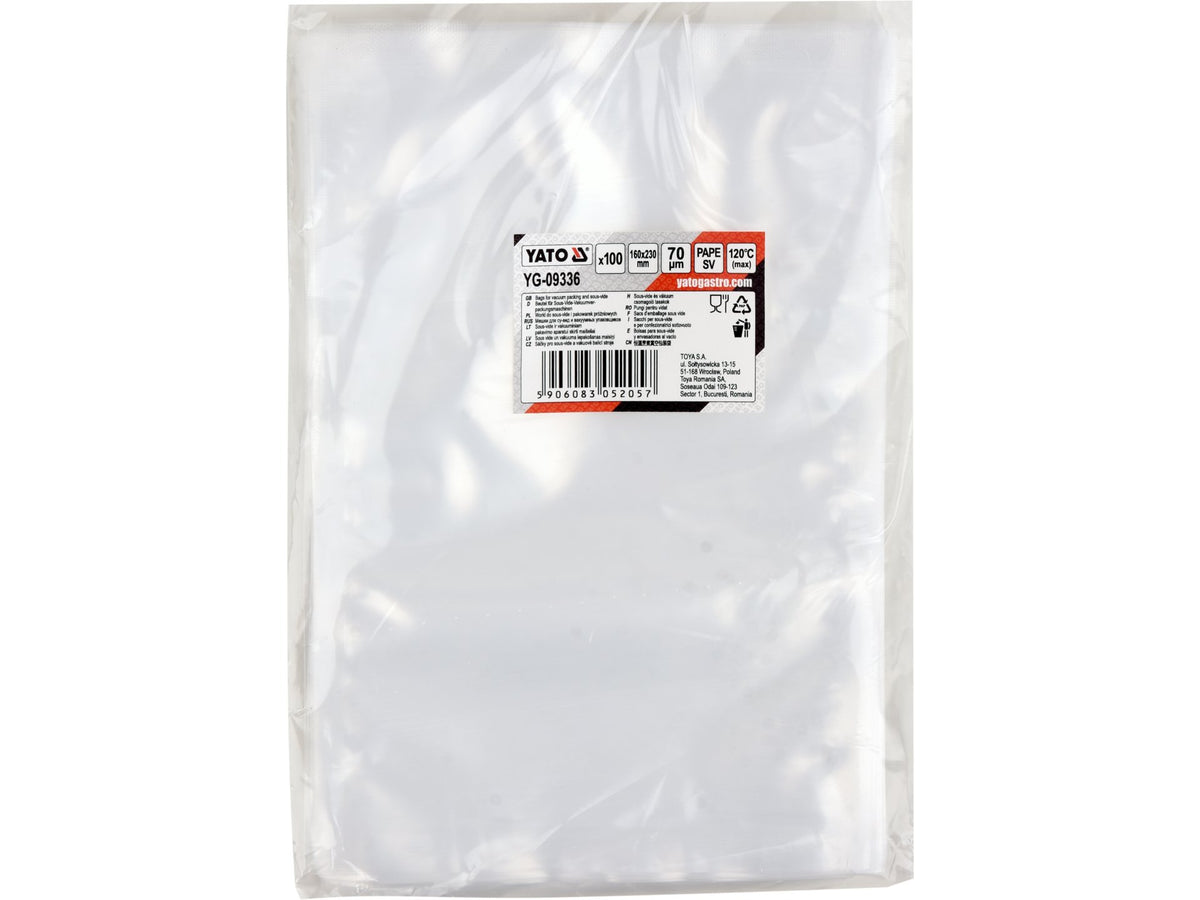 Zakken Voor Sous-Vide En Kamerverpakkingsmachines 160*230 70UM Pape Sv, 100 Stuks