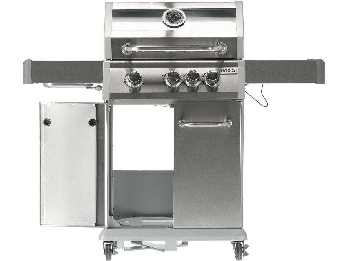 Itami 3+1 Gasgrill, Roestvrij Staal 11,5KW, Met Glas