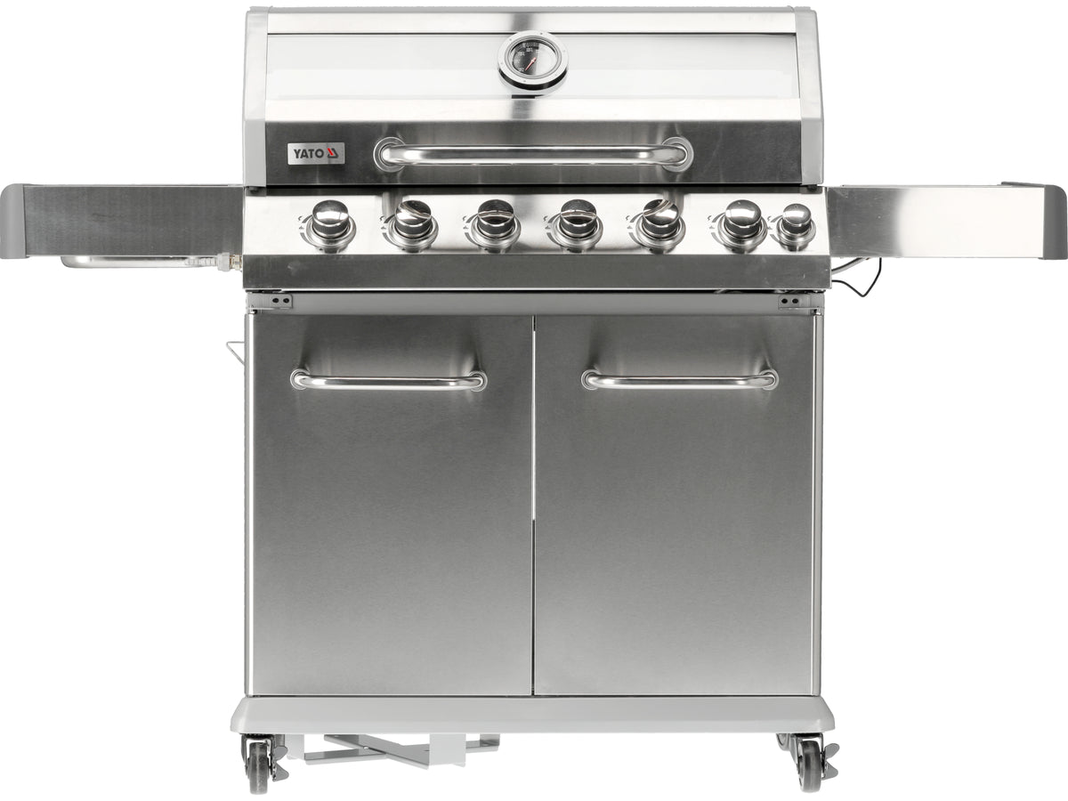 Itami 6+1 Gasgrill, Roestvrij Staal 20,5KW, Met Glas