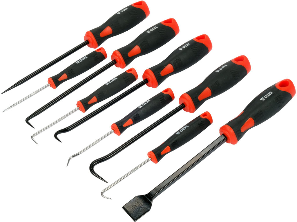 Set Haken Met Handvat 9 Delig. Inclusief 8 Haken Plus Pakkingschraper