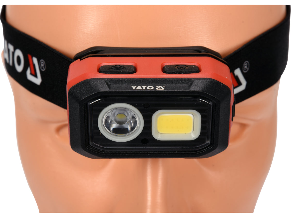 Hoofdlamp 500LM, Batterij/3xaaa, Bewegingssensor, LI-ION 3,7V 1000MAH, IP54, Continu Lichtaanpassing