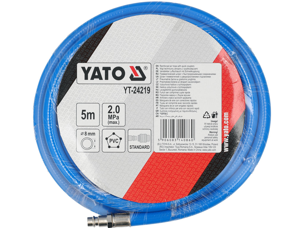 PVC Air Hose With Coupling 8MM X 5M Blue