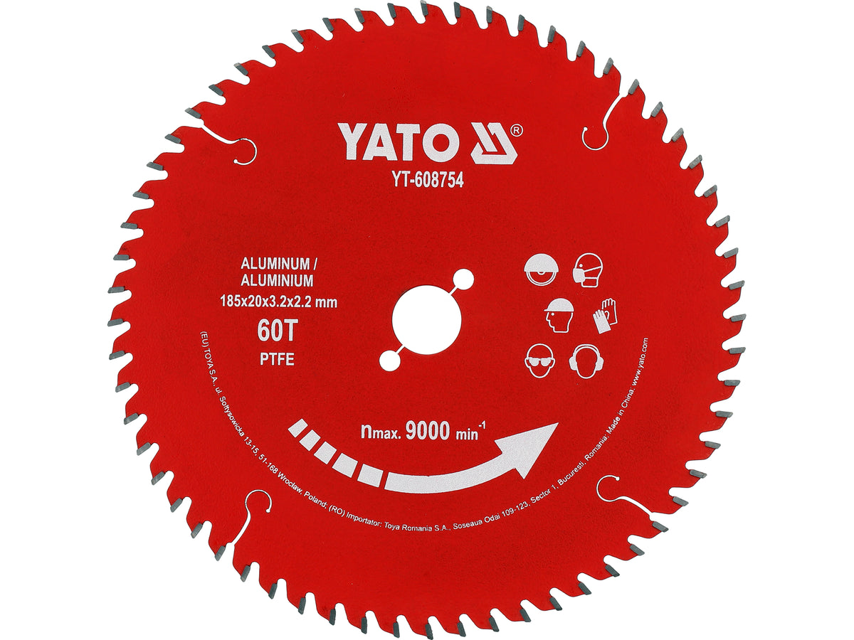 Tct Ptfe Schijf Voor Aluminium 185*20*60T