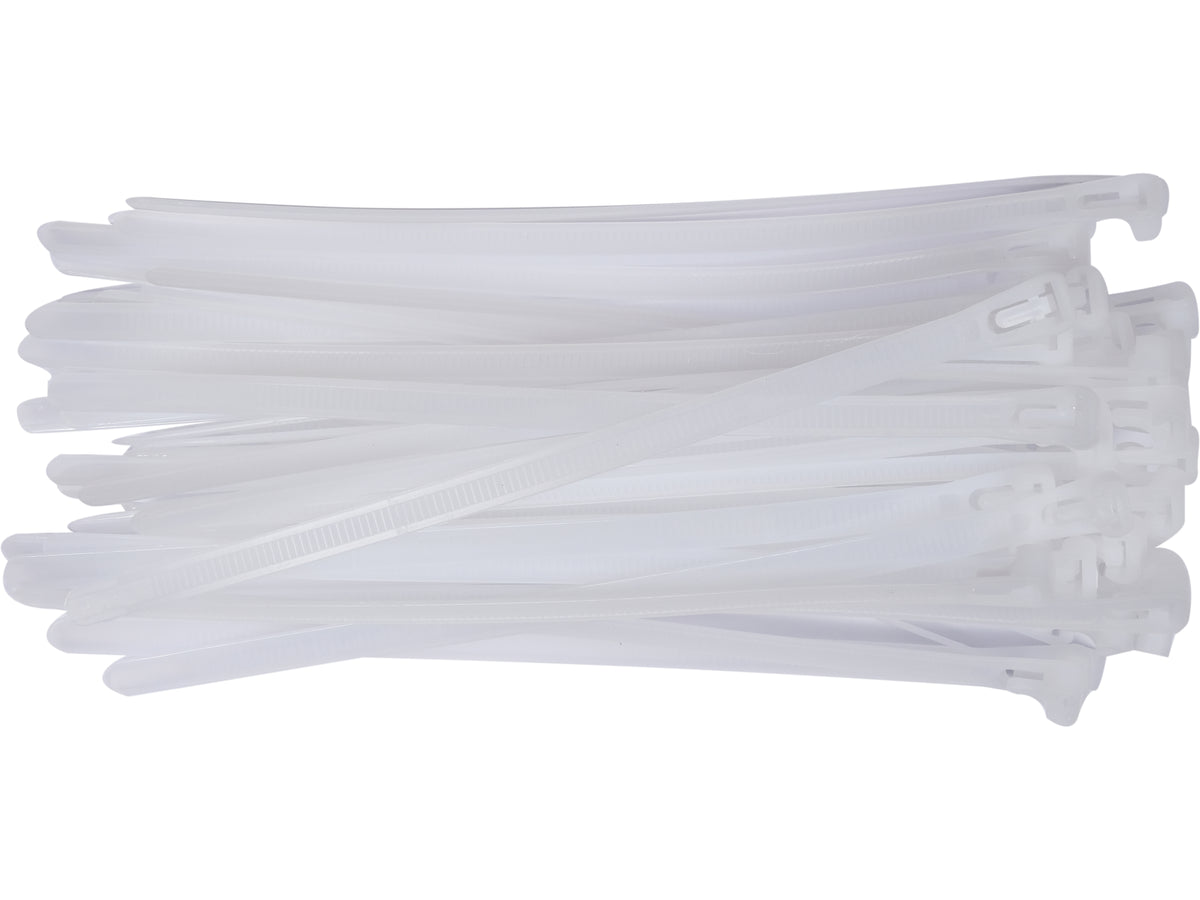 Kunststof Banden, Openbaar, 7,6X200MM, 50 St. Wit