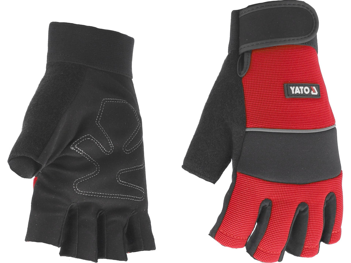 Synthetische Lederen Handschoenen. Vingerloze Fietsformaat. 9