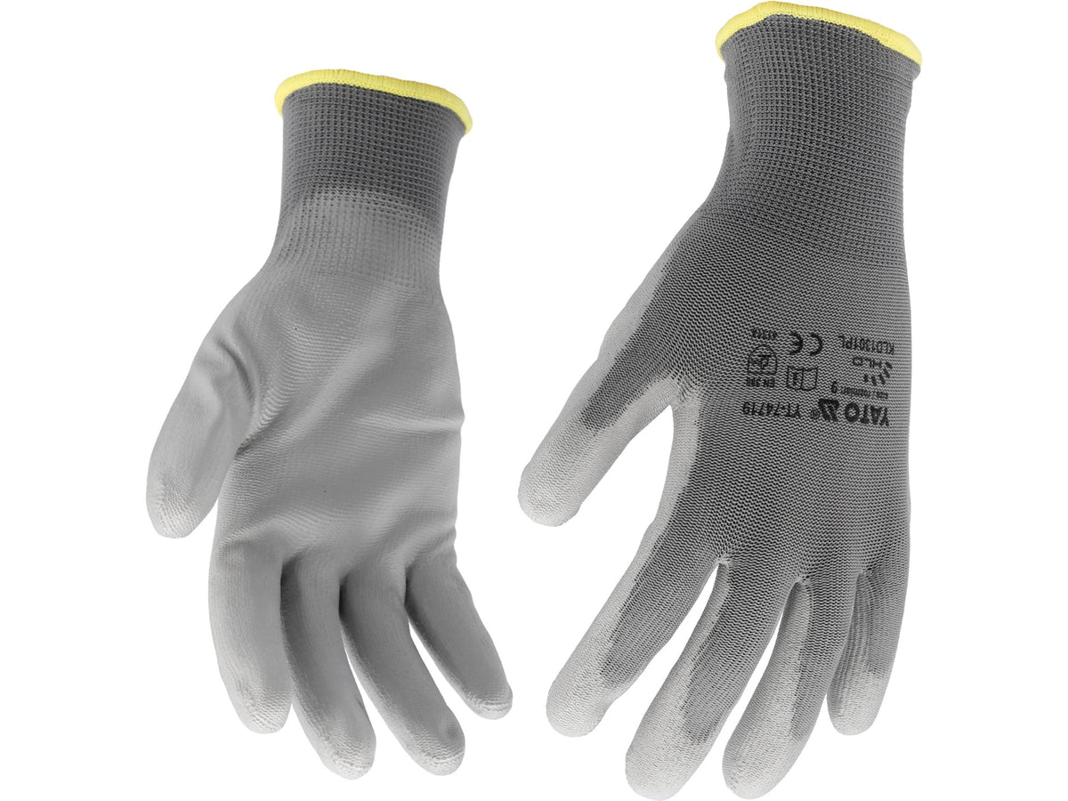 Beschermende Polyester Handschoenen, Pu-Gecoat, Maat 10