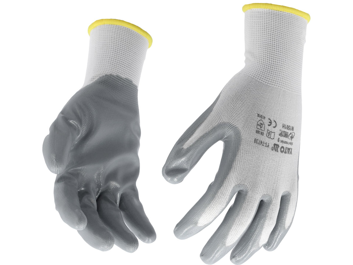 Beschermende Nylon Handschoenen Gecoat Met Oliebestendig Nitriel Maat 9
