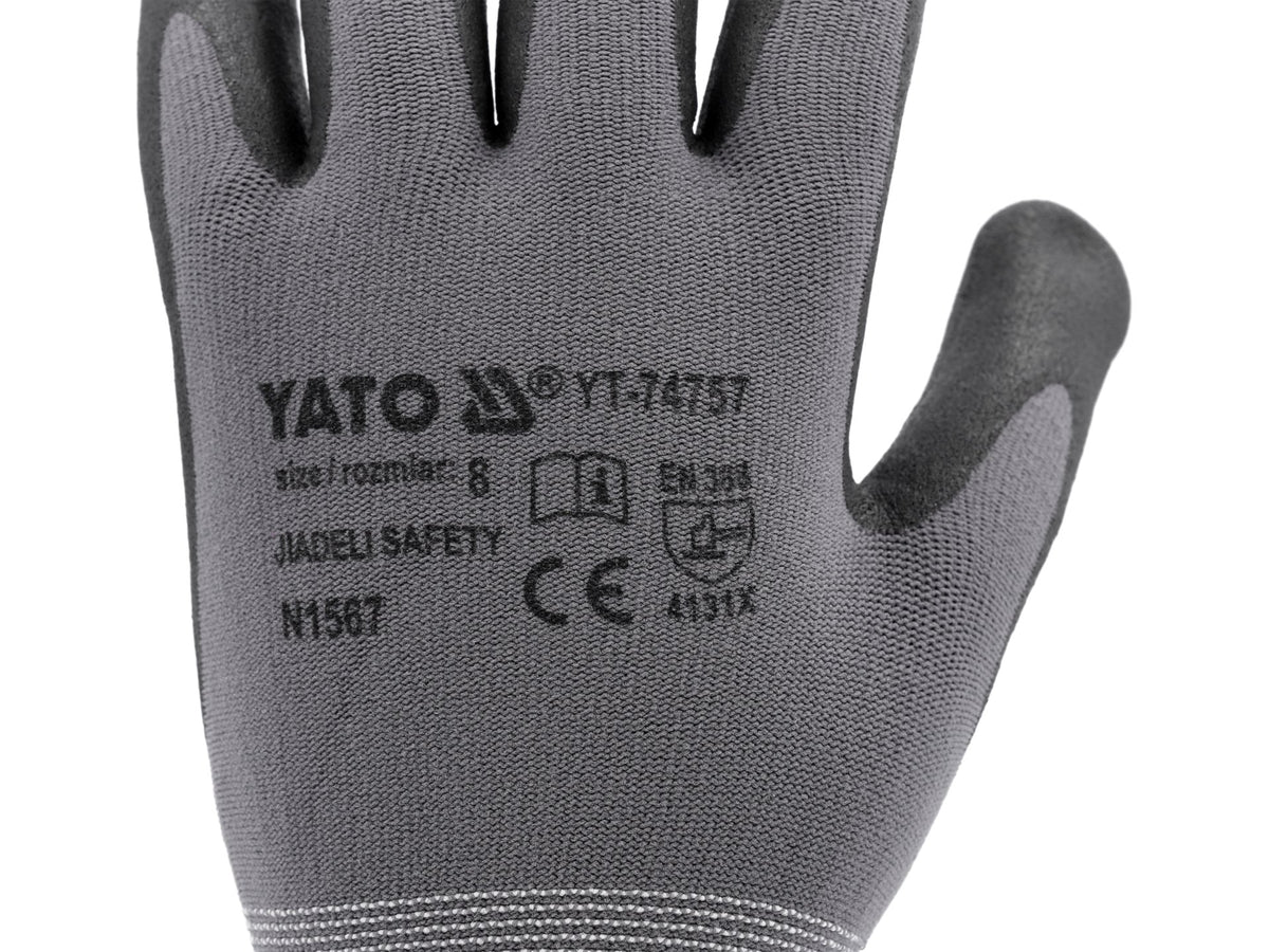 Beschermende Nylon Handschoenen Gecoat Met Geschuimd Nitril Met Anti-Slip Stippen Maat 8