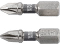 Bits 1/4''X25 MM PH1 2 Stuks Ni