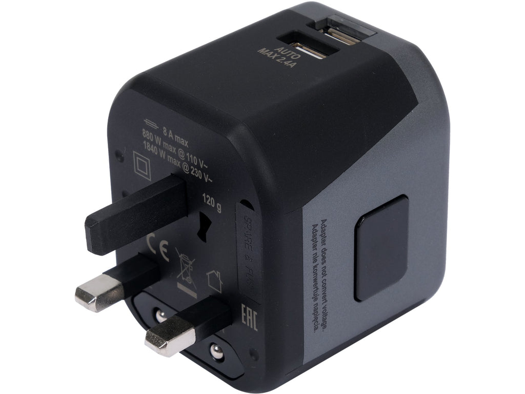 Universele Reisadapter Voor Meer Dan 150 Landen Met 2 X Usb-Lader 5V/2.4A
