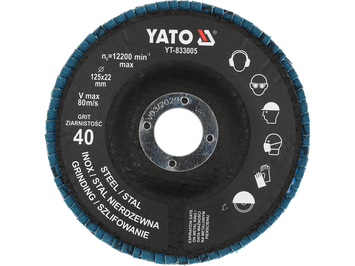 Tandwiel Voor Schuren Inox P40 125MM (1 Stuk) Blauw