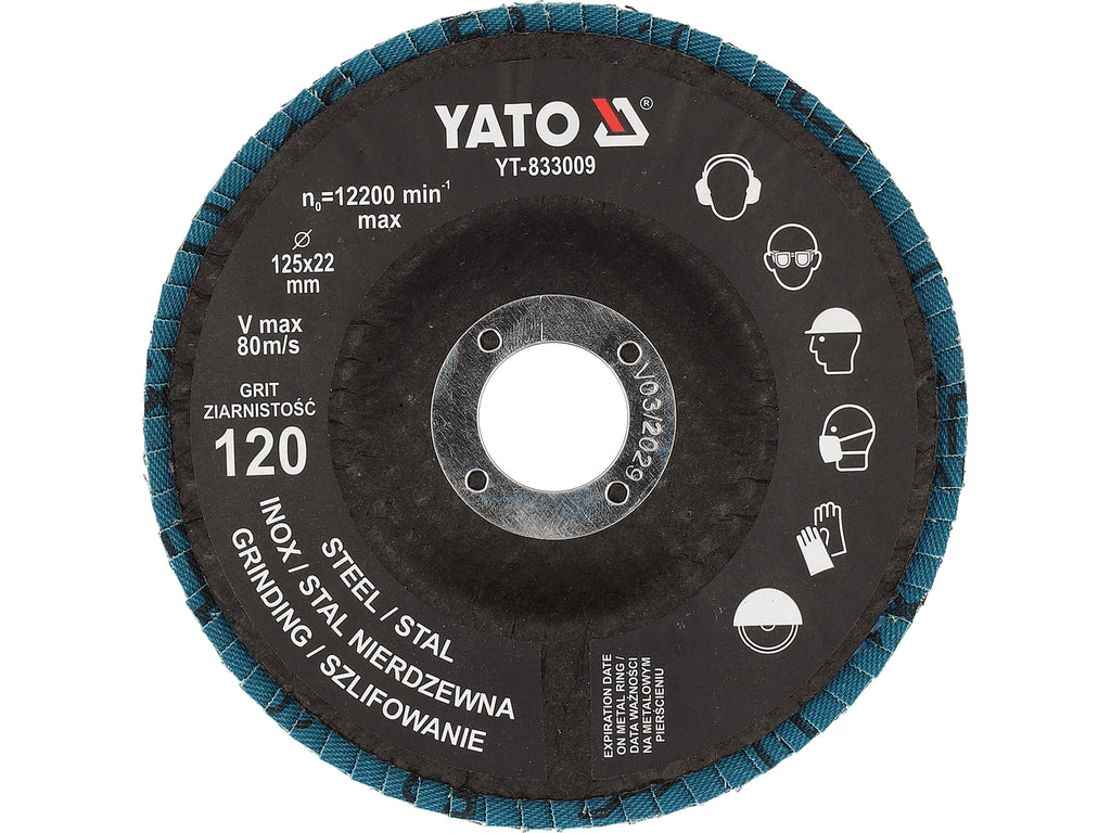 Tandwiel Voor Inox Schuren P120 125MM (1 Stuk) Blauw