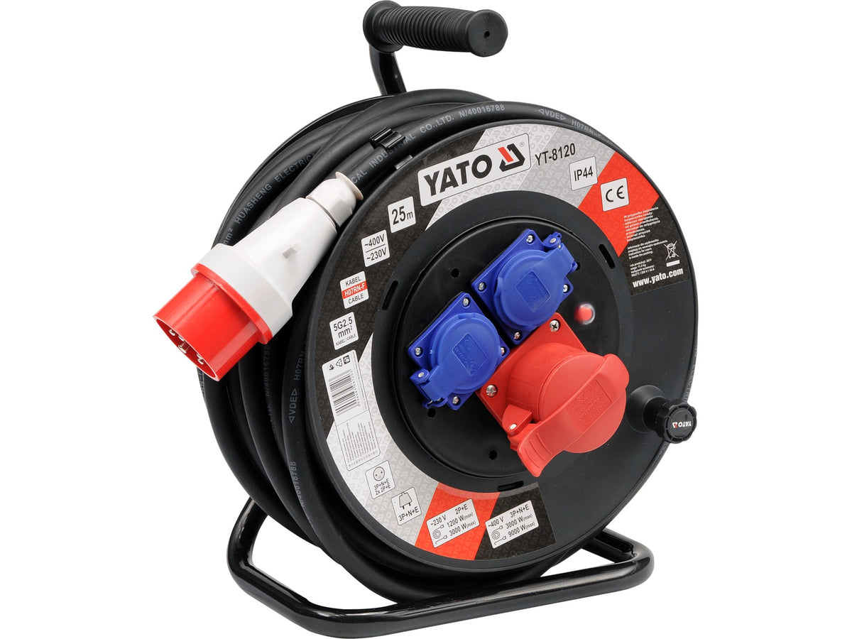 Power Trommel Verlengkabel IP44, 25M, 3G 2,5MM, 230/400V