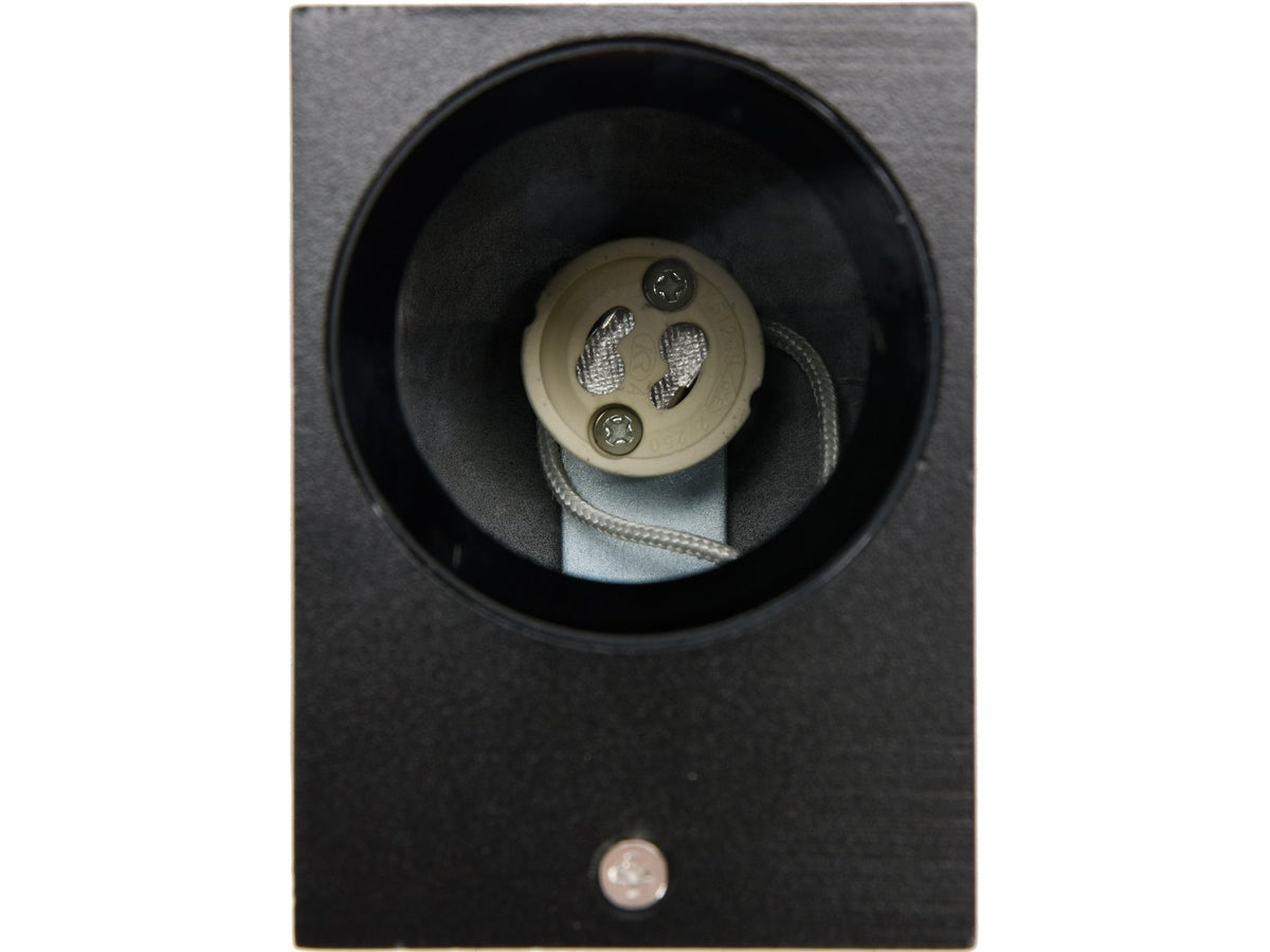 Buitenwandlamp Zwart Aluminium 1XGU10 Vierkant
